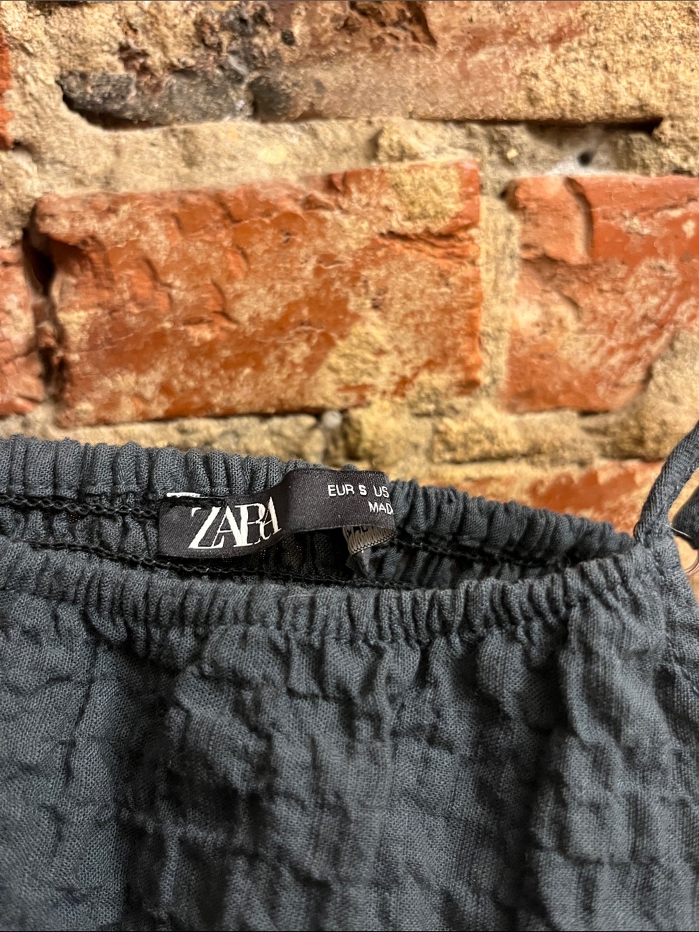 Zara Blue Smocked Ruffle Cami - Picture 2 of 5